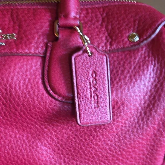 Red Coach Leather Satchel - Picture 5 of 8